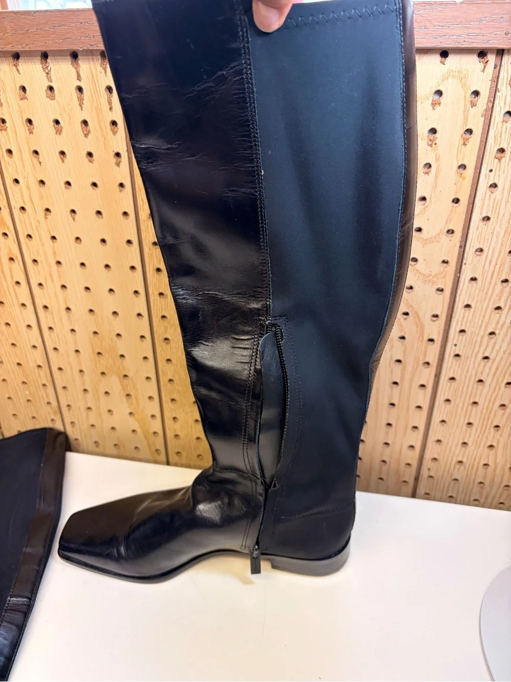Vince Camuto Liberian Black Over-the-Knee Square Toe Riding Boots